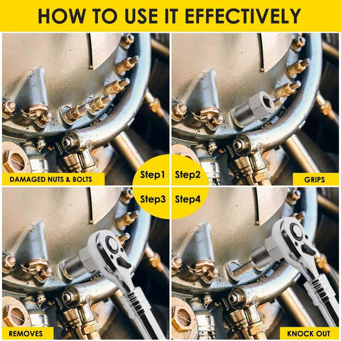 Guide on using Five Piece Heavy Duty Bolt Remover Set With One Half Inch Drive Impact Extractors for bolts and nuts removal.