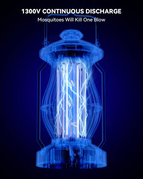 Rechargeable Bug Zapper Cordless Portable Hanging Electric Mosquito And Fly Killer with blue light display