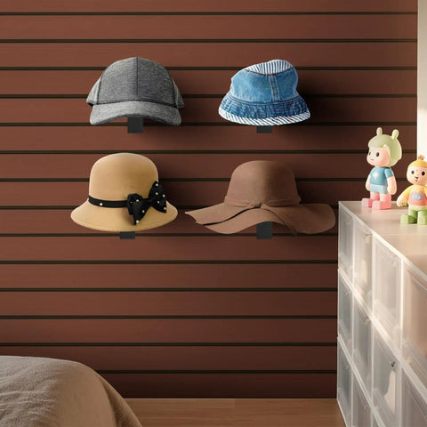 6 Pack Slat Wall Hat Display Racks For Vendors And Retail Stores Go-To Pro Grade Heavy Duty Slat Wall Hat Racks holding hats