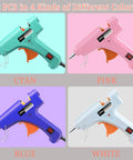Mini Hot Glue Gun Set Eight Pack With Forty Sticks Multi Color LED Light Easy To Use For Crafts DIY Projects School Arts Class Home Quick Repairs