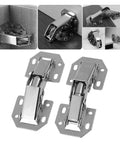 Rotating Concealed Cabinet Door Hinges Four Inch No Drill Installation Soft Close Buffer Durable Easy Install High Load Bearing Replacement For Worn Out Hinges With Surface Treatment For Long Lasting Life, shown in various angles