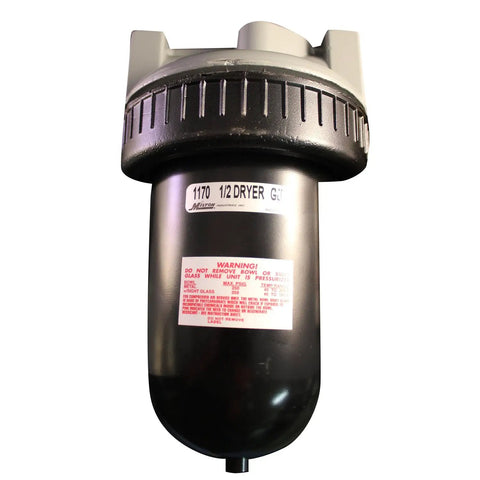 1/2 Inch Compact Desiccant Dryer With 1 Quart Capacity Delivers Ultra Dry Compressed Air Down To -30 Degrees Fahrenheit And 250 PSI Max