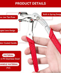 No Fuss Heavy Duty Car Clip Pliers Panel Clip Removal Tool for Auto Fastener and Plastic Rivet Extraction with rubber-coated handles.
