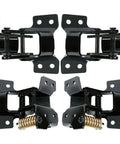 4 Piece Door Hinge Kit For Left Driver And Right Passenger Upper And Lower Steel Black Electrophoresis Finish Vehicle Door Hinge Replacement Set Durable Auto Hardware For A Solid Fit, showing four steel black hinges on a white background