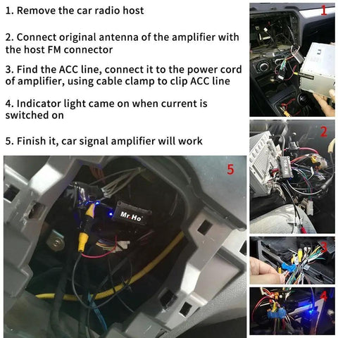Installation of Universal Car Radio Antenna Signal Booster 12V For Marine Car Boat Truck And RV Beefed Up FM AM Reception
