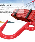 Heavy Duty Alloy Steel Eye Lifting Hook With Safe Grab Design, 1 Ton Capacity, Industrial Crane Hook For Factories, Ports, Construction And Equipment Shifting, Red