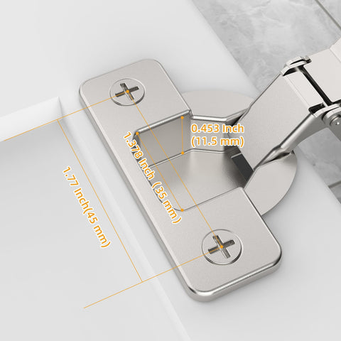 Soft Close Cabinet Hinges For Frameless Cabinets, 120 Degree Full Overlay, 45mm Euro Concealed Hinge, 10 Pack With Easy Mounting Base