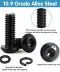 Close-up of 10.9 grade alloy steel hex socket head screws and nuts from 1625 Piece Metric Screws Bolts And Nuts Assortment Kit.