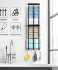 Super Sturdy Steel Towel Rack Wall Mount For Small Bathrooms, 3 Bar Rolled Towel Holder With A Solid Middle Rail, No Fuss Space Saving Bathroom Shelves Solution That Keeps Towels Neat, Sized 29.5 By 7.5 By 5.9 Inches mounted above bathtub with colorful towels.