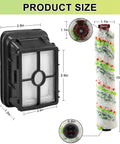 Illustration showing dimensions of Pet Pro Replacement Roller Brush And Filter Set For Crosswave Vacuum Models Including 1785 And 2306 Series