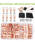 Ultimate 120Pcs SC6 To SC25 Auty Copper Lug Terminal Kit With Heat Shrink Assorted Crimp Connectors For Car Wiring And Electrical Jobs, SC6-6 to SC25-8