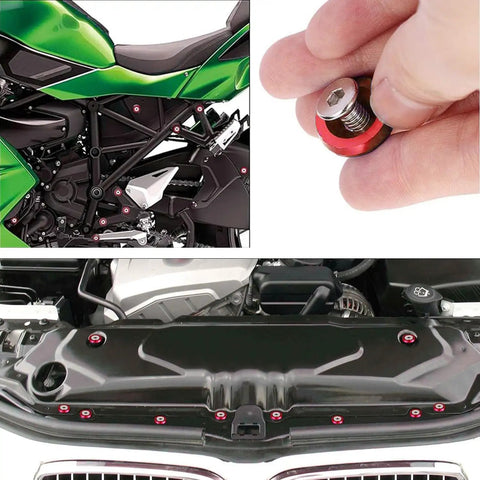 20 Piece Billet Aluminum Fender Washers Kit For Universal Engine Bay Dress Up, Durable Aluminum Alloy Bumper Washers With Included Bolts For Auto Customization, Sleek Lightweight And Rust Resistant Fastener Set on motorcycle engine bay