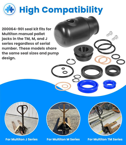 Universal Hydraulic Seal Kit For Manual Pallet Jacks TM M And J Series Replacement Set MU200064901 product image