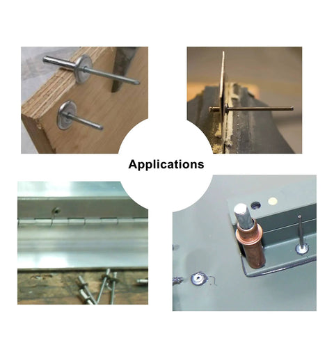 Applications of Large Flange Aluminum Blind Rivets Three Sixteenth Inch By One Inch Pop Rivets With Five Eighth Inch Flange Diameter.