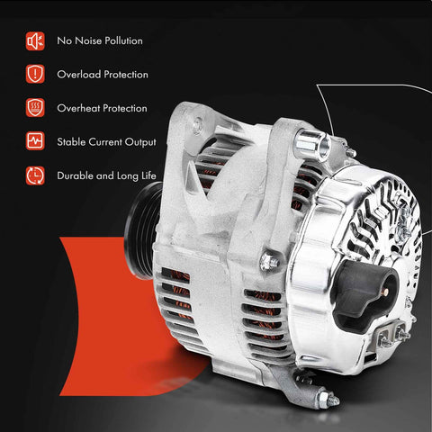 Beefed-Up 12V 136A Replacement Alternator For Dodge Ram 1500 2500 3500 4000 Dakota Durango And Jeep Grand Cherokee 1997 1998 1999 with 7-Groove CW Pulley