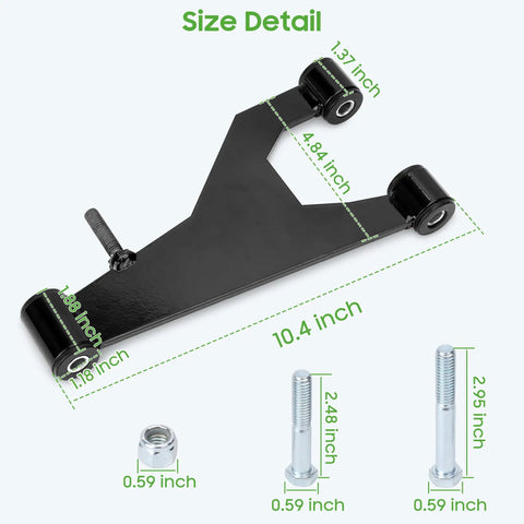 Delta A Plate Front Suspension A Arm Kit For Club Car DS 1993 Up Gas And Electric with size measurements shown