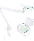 XL Pro Grade Magnifying Desk Lamp With Clamp And LED Light For Crafts Reading And Close Work Dimmable Magnifier Six Inch Rectangular Lens