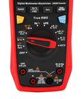 Close-up of Pro Grade Digital Multimeter With True RMS, 22K Counts, 1000V AC DC Range, 20A Current, displaying control dial.