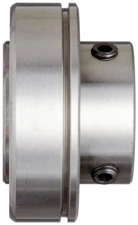 Heavy Duty Double Sealed Ball Bearing With Extended Inner Ring And Easy Grip Set Screws Made From Solid 52100 Steel Built Tough For Smooth High Speed Rotation Under Moderate Radial Loads At One Inch Bore By Two Inch Outer Diameter