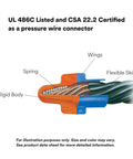Dual Color Orange Blue Wire Connector Jug Of 500 For 22 12 AWG Cables Twist On With Flexible Steel Spring internal view