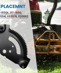 Steering Gear Pinion Gear For Lawn Mower Replacement showing sector plate near mower. Fits Cub Cadet LTX LT Series Toro Troy Bilt Craftsman MTD Models Replaces 717-1550F 717-1550 717-1554