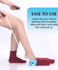 Wide 3.93 Inch Sock Aid With Foam Handles For Easy On Off Regular Socks Dress Socks Athletic Socks And Calf Socks Senior Friendly Grab And Go Sock Helper For Elderly People Blue used with sock and cord
