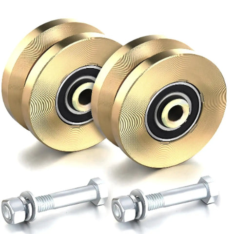 Heavy Duty 4 Inch Sliding Gate Rollers Kit With V Track Wheel And V Groove, 2500 Lb Capacity, Double Bearings, Screws Included