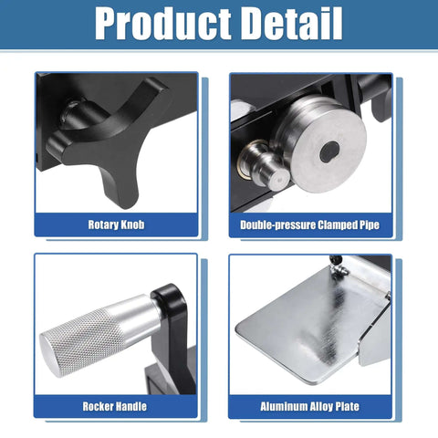Product details of Bead Roller Tool Five Eighths Inch Tubing Beader For Intake And Intercooler Piping, showing rotary knob and rocker handle