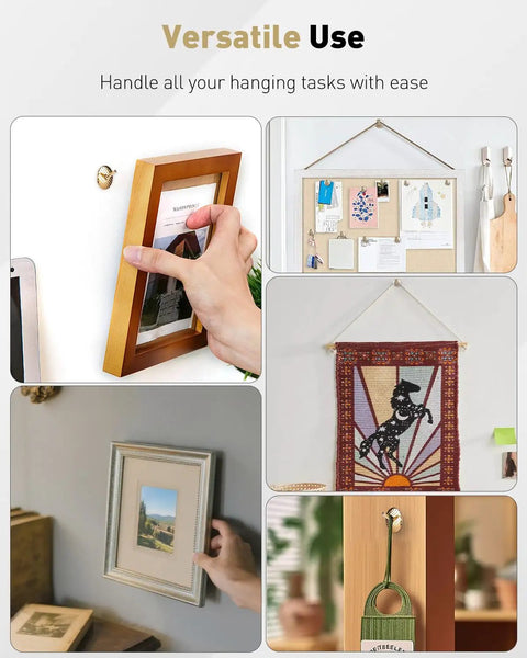 Top Tier 80 Piece Picture Hanging Kit Featuring Assorted Bulletproof Metal Hooks And Heavy Duty Nails For Stress Free Wall Art Displays Supporting Up To 60 Pounds For Quick Do It Yourself Home Makeovers used to hang framed pictures and decor on walls.