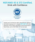 NSF certified label for Three Pack Refrigerator Water Filter Replacement For Samsung Da29-00003G Da29-00003A Da29-00003B Da29-00003D.