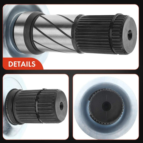 Front Left Driver Side CV Intermediate Shaft For Ram 1500 2012-2018 4WD And 2019-2020 4WD With 5 Lug Wheels Direct Fit Bolt Right In Durable Aftermarket Replacement Part For Smooth Operation. Steel splined end and shaft details