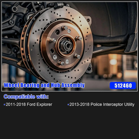 Heavy Duty Front Wheel Hub Bearing Assembly For 2011 2018 Explorer And 2013 2018 Police Interceptor Utility 5 Lug With ABS Direct Replacement WE60589 BR930809 Absolute Fit And Reliable Performance view of installed bearing
