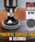 2 Inch Sanding Discs For Die Grinder And Drill 10 Pack 240 Grit Aluminum Oxide Nonwoven Nylon Pads on metal surface