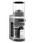Premium Burr Coffee Grinder With Smart Dosing Technology For Dead Simple French Press To Espresso Ground Settings In Smooth Charcoal Grey Design, side view