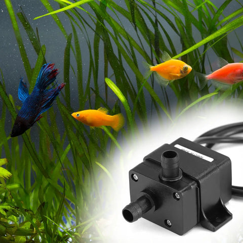 12V DC Submersible Water Pump with Brushless Motor Ultra Quiet No Fuss 240 LPH Flow in aquarium with fish and plants
