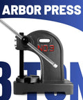 Heavy Duty Arbor Press 3 Ton Capacity With Solid Steel Anvil Plate For Bearing Swap Hole Punching Stamping And Daily Garage Chores No Sweats Top Tier Project Setup, close-up view of lever and gear.