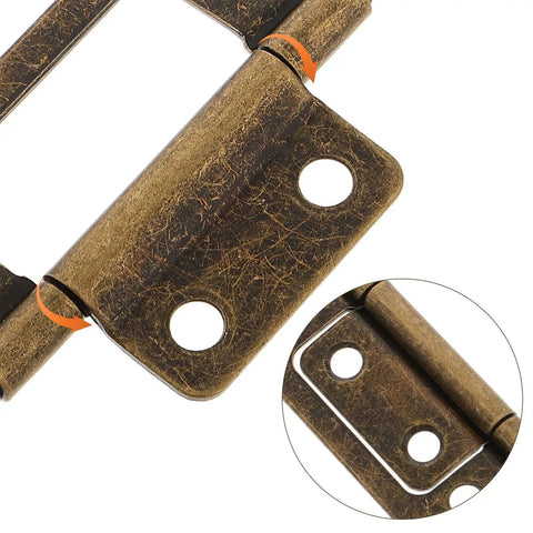 Heavy Duty Iron Hinge Set For Cabinets And Interior Wood Doors With Quiet Operation Vintage Style Perfect For Kitchen Cabinets RVs Campers And Trailer Furniture Hardware close-up