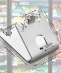 10 Pack Stainless Steel Freezer Shelf Clips For Refrigerator Replacement Buckles And Hooks, shown with dimensions.