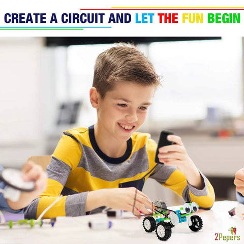 Child assembling Electric Motor Robotics Kit For Kids 4 In 1 DIY STEM Toys For Boys And Girls Build Dope Circuits And Learn Circuit Engineering