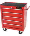 29 Inch Sturdy Steel Rolling Tool Chest With Drawers And Ball Bearing Slides, Brake Wheels, Red Garage Tool Storage Cabinet