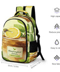 Lemon Americano Printed Unisex Backpack With Large Capacity, Durable Polyester Fabric, breathable comfort, ideal for school and travel