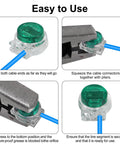 Close-up of gel-filled wire connector installation using pliers from Must Have Waterproof Gel Filled Wire Connector Kit 151 Piece