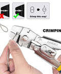 Heavy Duty Wire Rope Crimping Tool Kit For 2.0mm Cable With Aluminum Ferrule Sleeves in use, crimping cable.