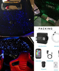 16W Twinkle And Sound Activated Fiber Optic Starlight Headliner Kit For Cars And Homes with APP and Remote Control Box
