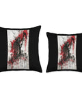 Dark Gothic Death Art Throw Pillow With Scythe Design, Double Sided Print, Handcrafted Polyester Filled Cushion for Sofa and Bed