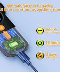 Pet Microchip And RFID Scanner With 1.44 Inch Color Display showing 800mah battery capacity and features, USB connection