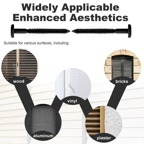 Contractor Grade 3 Inch Vinyl Shutter Fasteners With Reverse Barb Design Sunproof Black Shutter Spike Anchors for wood, bricks, and vinyl.