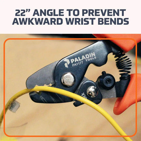 Pro Grip 3 In 1 Fiber Optic Stripper with 22-degree angle for precise outer jacket stripping on fiber optic cables