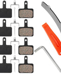 4 Pairs Bike Brake Pads Resin And Semi Metallic Ebike Disc Brake Pads With Installation Tools And Spring Compatible With MT200 TRP Tektro M355