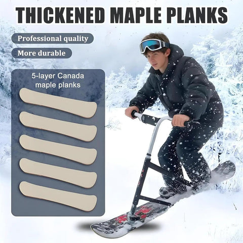 Person riding All Terrain Snow Scooter With 360-Degree Steering And 330 Lbs Load Capacity in snowy landscape